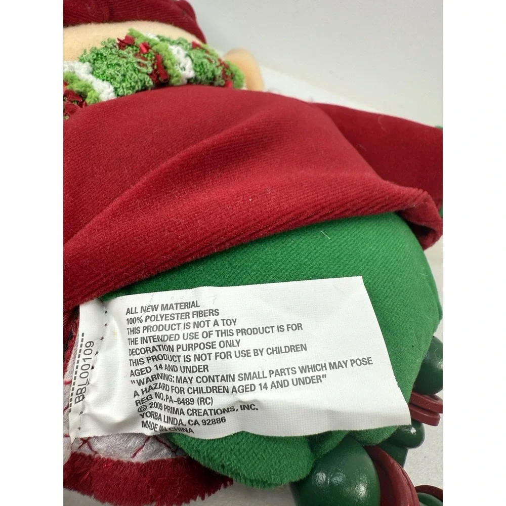 Christmas ELF Plush‎ Toy Door Hanger Red/Green , Felt,  COLLECTIBLE 22